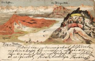 1898 Rigi und Pilatus Litho (b)