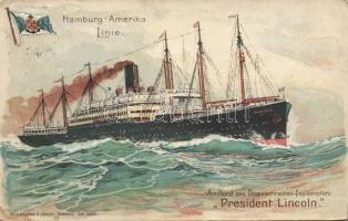 Hamburg Amerika Linie President Lincoln Litho (Rb)
