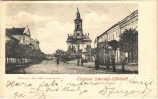 1906 Sátoraljaújhely, Fő utca, Római katolikus templom + S.-A.-Újhely P. Udv.
