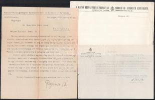 1904-1944 10 db egyesületi papír (Társadalmi Egyesületek Szövetsége, Komárom-Esztergom megyei Gyümölcstermelő és Értékesítő Egyesület, stb.)