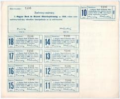 Budapest 1926. "Magyar bank és bizalmi részvénytársaság" részvénye 10P-ről, szelvényekkel,...