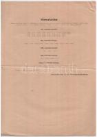 Budapest 1943. "Népszövetségi kölcsön" sorsolási jegyzék és kimutatás T:II-,III