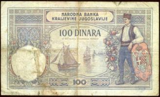 Jugoszlávia 1929. 100D T:III