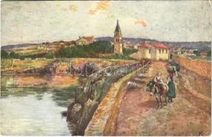 1913 Veli Losinj, Lussingrande; Porto / port. B.K.W.I. 264-29. (EK)
