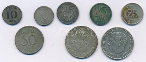 Svédország 1931-1962 10ö-1Kr Ag (8xklf) T:2-3 Sweden 1931-1962. 10 Öre - 1 Krona (8xdiff) C:XF-F