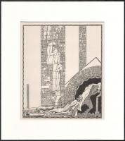 Kozma Lajos (1884-1948): Élet. Cinkográfia, papír, jelzés nélkül, paszpartuban, 19,5×16,5 cm