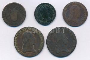 1765-1800. 5db-os Habsburg érmetétel T:2-,3