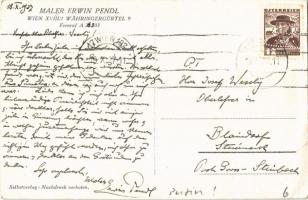 1927 Wien, Vienna, Bécs; Maler Erwin Pendl. Währingergürtel 9. / advertising card of academic painte...