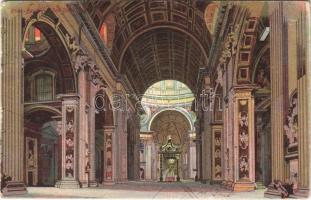 Roma, Rome; Basilica di San Pietro (interno) / basilica, interior. litho (EK)