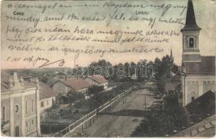 1914 Csap, Cop, Chop; látkép zsinagógával. Vasúti levelezőlapárusítás 4708. / general view with synagogue  (EK)