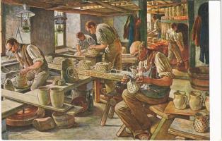 Töpfer. Meinholds Handwerkerbild Nr. 6. / pottery, potters at work