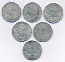 1893-1915KB 1K Ag "Ferenc József" (6x) T:2-3
Hungary 1893-1916. 1 Korona Ag "Franz J...