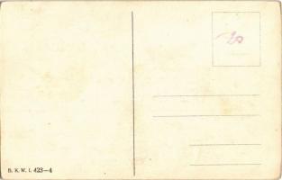 Lady art postcard. B.K.W.I. 423-4. s: Mela Koehler (fl)