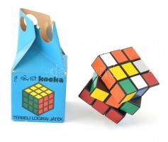 Rubik kocka, eredeti csomagolásában, leírással 6x6 cm