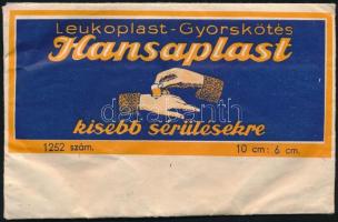 Hansaplast Leukoplast-gyorskötés borítékja tartalommal