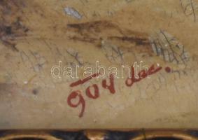 Jelzés nélkül, 908 dec. datálással: Hazafelé. Olaj, karton. Dekoratív, régi, kissé sérült üvegezett ...