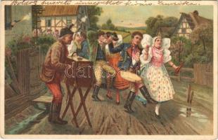 1902 Serie Böhmische Volkslieder No. 6. / Czech folklore art postcard. litho (EK)