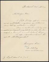 1935 Bp., Dr. Ortutay Lajos miniszteri tanácsos saját kézzel írt levele egy Pesti Hírlapba szánt cikkről