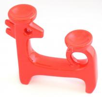 Piros kutya. 1960-as évek "art deco" Hungária iparművész mázas kerámia mécsestartó, jelzés...