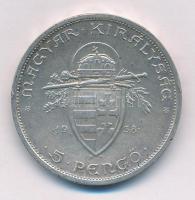 1938. 5P Ag "Szent István" T:1-,2 patina, ph.
Adamo P8.1