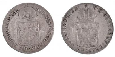 Ausztria 1849A 6kr Ag + 1849C 6kr Ag T:3 
Austria 1849A 6 Kreuzer Ag + 1849C 6 Kreuzer Ag C:F