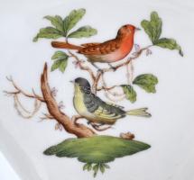 Herendi Rotschild mintás kínáló készlet. 5 + 2 db, tál és tálca. Komplett. Kézzel festett, jelzett, ...