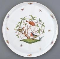 Herendi Rotschild mintás kínáló készlet. 5 + 2 db, tál és tálca. Komplett. Kézzel festett, jelzett, ...