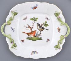 Herendi Rotschild mintás süteményes készlet. Kézzel festett, jelzett, hibátlan 30x24 cm, d: 18,5 cm