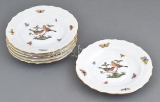 Herendi Rotschild mintás süteményes készlet. Kézzel festett, jelzett, hibátlan 30x24 cm, d: 18,5 cm