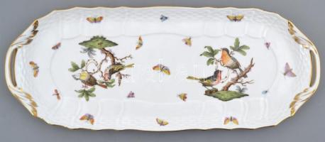 Herendi Rotschild mintás süteményes készlet. Kézzel festett, jelzett, hibátlan 44x18 cm, d: 15 cm