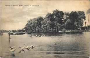 Bény, Bína; Komp a Garamnál / ferry on Hron river / Prievoz na Hrone (EK)