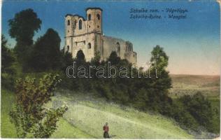 1917 Vágsziklás, Szkalka, Skalka nad Váhom; Apátsági romok a Vágvölgyben / abbey ruins in Povazie (EB)