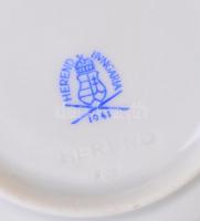 Herendi virág mintás mokkás csésze készlet aljjal 6+6 db. Kézzel festett, jelzett, minimális kopássa...