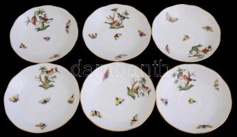 Herendi Rotschild mintás mokkás csésze készlet aljjal 6+6 db. Kézzel festett, jelzett, hibátlan