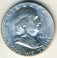 USA 1963. 1/2$ Ag "Franklin" T:2/2+