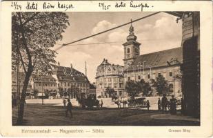 Nagyszeben, Hermannstadt, Sibiu; Fő tér. Jos. Drotleff / Grosser Ring / square (apró szakadás / tiny tear)