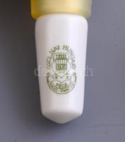 Zsolnay porcelán dugó, felső része eozin figurális állatfejet formál, közepén műanyag gyűrűvel, h: 9...