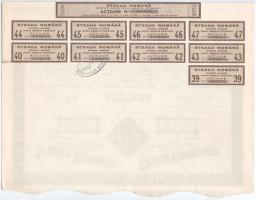 Románia / Bukarest 1926. "Steaua Romana" háromnyelvű részvény 500L-ről, szelvényekkel, fel...
