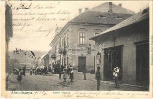 1906 Abrudbánya, Abrud; Fő tér, Erzsébet tér. Szkalanya Josef kiadása / main square (EK)