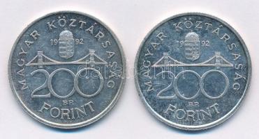 1992. 200Ft Ag "MNB" (2x) T:1-,2
Adamo F13