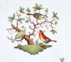 Herendi Rotschild mintás süteményes készlet. Kézzel festett, jelzett, hibátlan d:33 cm, d 19 cm