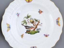 Herendi Rotschild mintás süteményes készlet. Kézzel festett, jelzett, hibátlan d:33 cm, d 19 cm