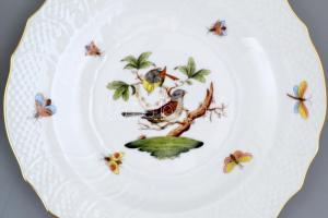 Herendi Rotschild mintás süteményes készlet. Kézzel festett, jelzett, hibátlan d:33 cm, d 19 cm