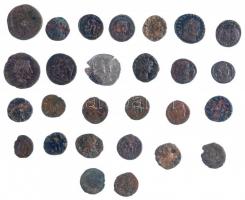 Római Birodalom ~3-4. század 27db-os bronz érme tétel T:3,3-  Roman Empire ~3rd-4th Century 27pcs of bronze coins lot C:F,VG
