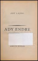 Ady Lajos: Ady Endre. Bp., 1923, Amicus. Műbőr-kötés. Jó állapotban.