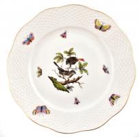 Herendi Rotschild mintás kis tányér. Kézzel festett, jelzett, hibátlan. d: 21 cm