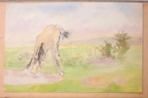 Feltehetetően Szüle Péter (1886-1944) hagyatékából származó tétel: Vázlatkönyv vászonkötésben, laza ...