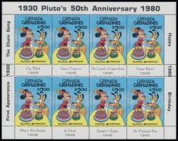 Disney: 50 éves Pluto kisív, Disney: 50th anniversary of Pluto mini sheet