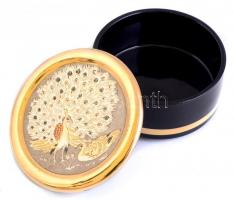 Chokin, Japán aranyozott porcelán tégelyke. 24K aranyozással. Jelzett, hibátlan  d: 10 cm