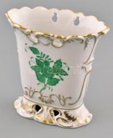 Herendi Apponyi mintás váza. Kézzel festett, jelzett, hibátlan. 11,5 cm